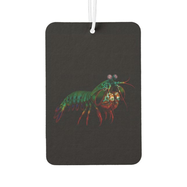Black 4 Luxe Car Air Fresheners, Mantis Shrimp Car Air Freshener (Back)