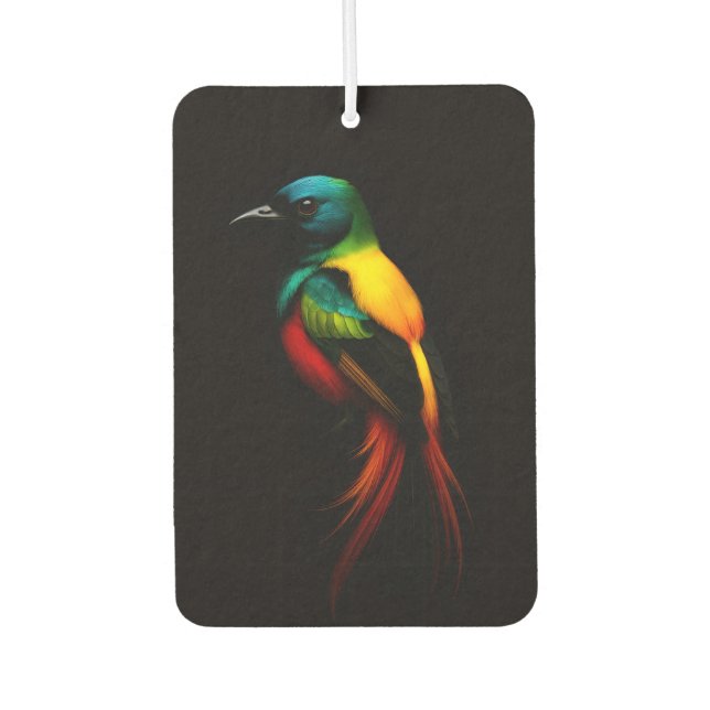Black 4 Luxe Car Air Fresheners, Rainbow Bird Freshener (Front)
