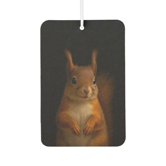 Black 4 Luxe Car Air Fresheners, Red Squirrel Freshener (Front)