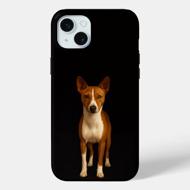 Black 4 Luxe, Classy Basenji Dog iPhone 15 Plus Case-Mate iPhone Case (Back)
