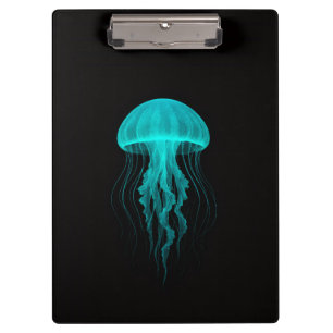 Black 4 Luxe Clipboard, Aqua Glow Jellyfish Clipboard