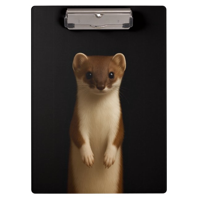 Black 4 Luxe Clipboard, Elegant Weasel Clipboard (Front)