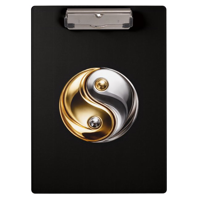 Black 4 Luxe Clipboard, Harmony Yin Yang Clipboard (Front)