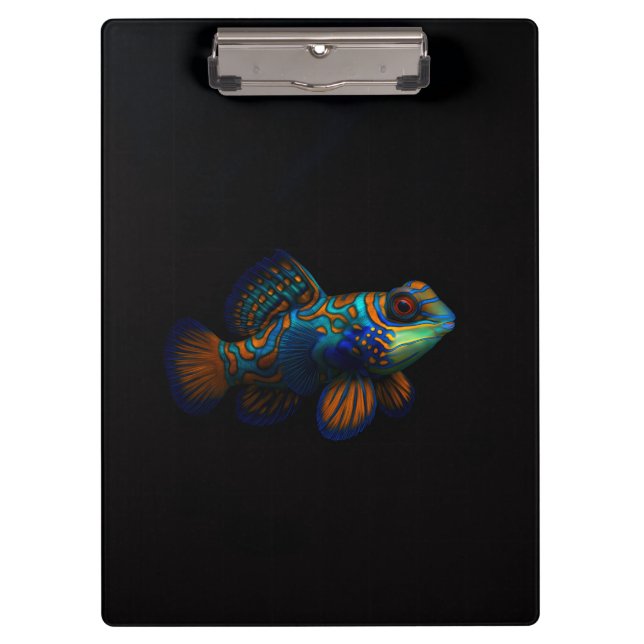 Black 4 Luxe Clipboard, Mandarin Dragonet Fish Clipboard (Front)