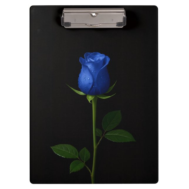 Black 4 Luxe Clipboard, Midnight Blue Rose Clipboard (Front)