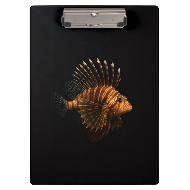 Black 4 Luxe Clipboard, Red Lionfish Clipboard (Front)