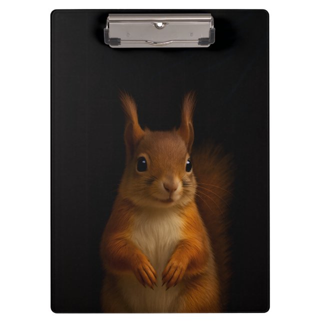 Black 4 Luxe Clipboard, Red Squirrel Clipboard (Front)
