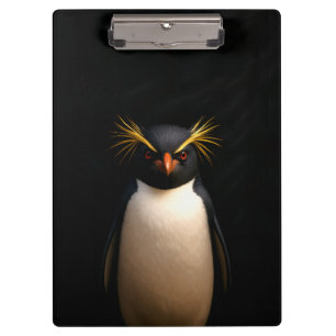 Black 4 Luxe Clipboard, Rockhopper Penguin Clipboard
