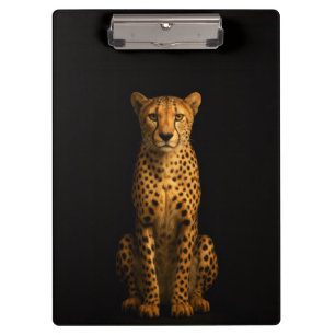 Black 4 Luxe Clipboard, Sleek Cheetah Clipboard