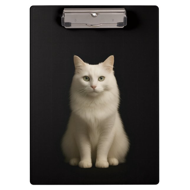 Black 4 Luxe Clipboard, Turkish Angora Cat Clipboard (Front)