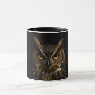 Black 4 Luxe Combo Mug with Golden Eye Owl