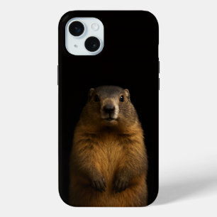 Black 4 Luxe, Fluffy Marmot iPhone 15 Plus Mini Case