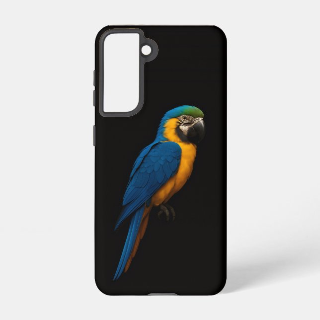 Black 4 Luxe  Galaxy S21 Case, Blue Yellow Macaw Samsung Galaxy S21 Case (Back)