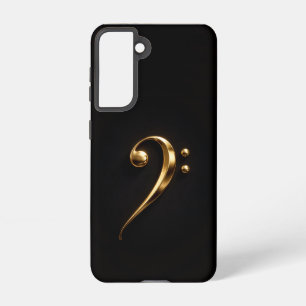 Black 4 Luxe  Galaxy S21 Case, Golden Bass Clef Samsung Galaxy Case