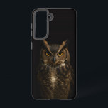 Black 4 Luxe Galaxy S21 Case, Golden Eye Owl Samsung Galaxy Case<br><div class="desc">Add a touch of nocturnal sophistication to your everyday tech with our Black 4 Luxe Galaxy S21 Case featuring a Golden-Eyed Owl. Designed with meticulous attention to detail, this striking artwork showcases the owl’s piercing golden gaze and finely detailed plumage, glowing vividly against a deep black background. The powerful interplay...</div>