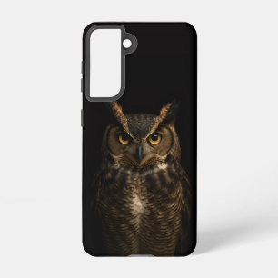 Black 4 Luxe Galaxy S21 Case, Golden Eye Owl Samsung Galaxy Case