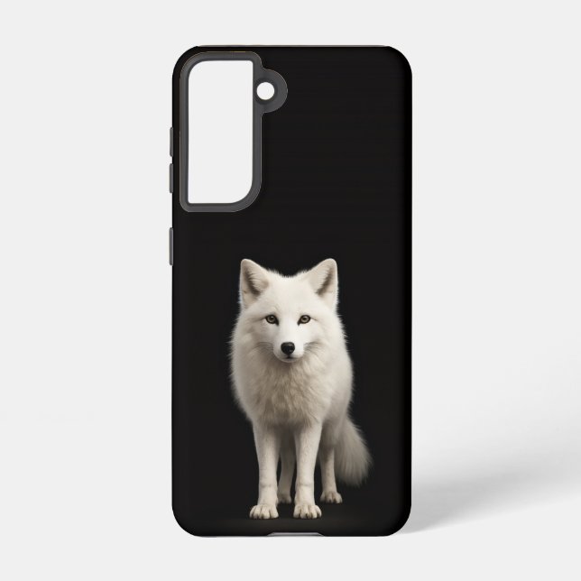 Black 4 Luxe  Galaxy S21 Case, Ivory Arctic Fox Samsung Galaxy S21 Case (Back)