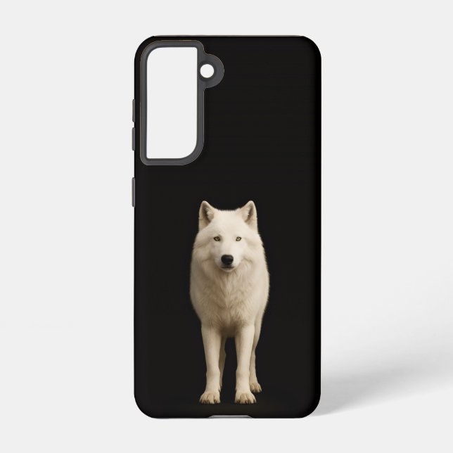 Black 4 Luxe  Galaxy S21 Case, Ivory Arctic Wolf Samsung Galaxy S21 Case (Back)