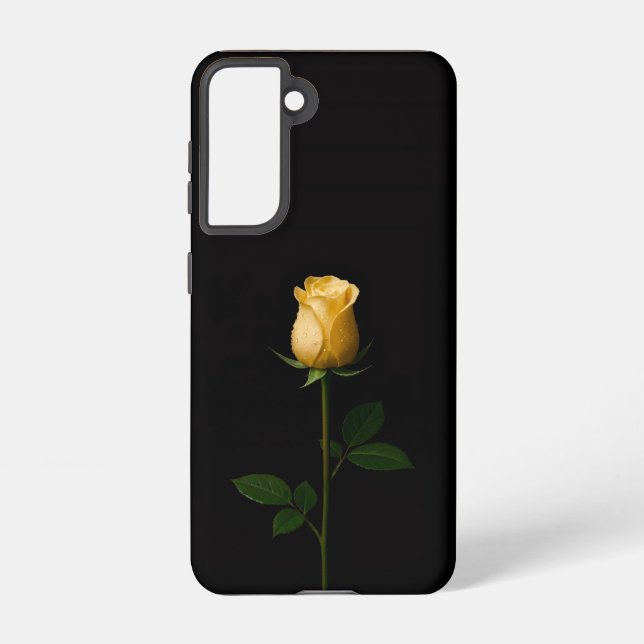 Black 4 Luxe  Galaxy S21 Case, Sunlit Yellow Rose Samsung Galaxy S21 Case (Back)