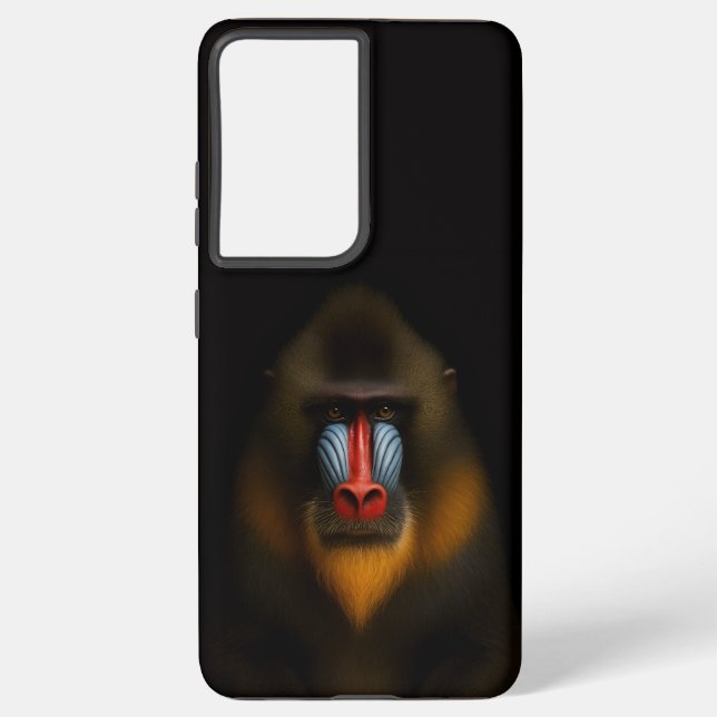 Black 4 Luxe Galaxy S21 Plus, Mandrill Monkey Samsung Galaxy S21+ Case (Back)