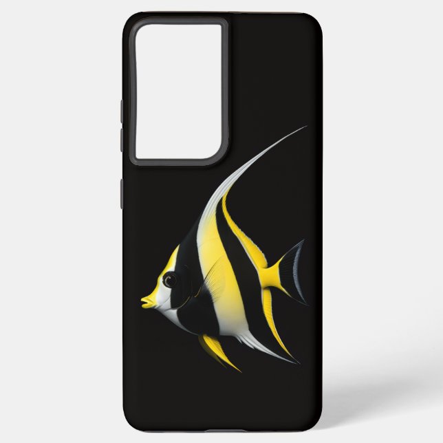 Black 4 Luxe Galaxy S21 Plus, Moorish Idol Fish Samsung Galaxy S21+ Case (Back)