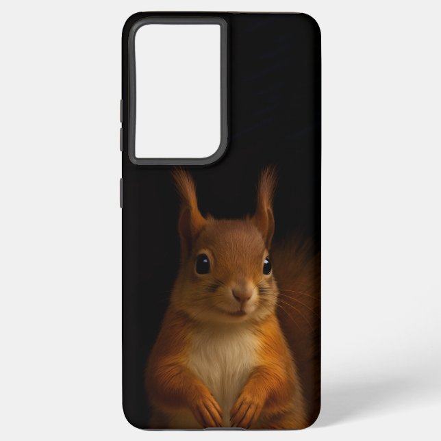 Black 4 Luxe Galaxy S21 Plus, Red Squirrel Samsung Galaxy S21+ Case (Back)