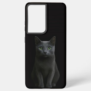 Black 4 Luxe Galaxy S21 Plus, Russian Blue Cat Samsung Galaxy Case