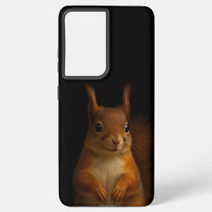 Black 4 Luxe Galaxy S21 Ultra Case, Red Squirrel Samsung Galaxy Case