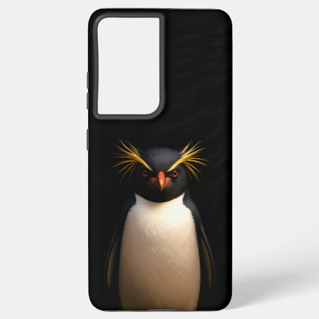 Black 4 Luxe Galaxy S21 Ultra, Rockhopper Penguin Samsung Galaxy S21 Ultra Case (Back)
