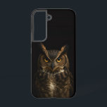 Black 4 Luxe Galaxy S22 Case, Golden Eye Owl Samsung Galaxy Case<br><div class="desc">Add a touch of nocturnal refinement to your everyday tech with our Black 4 Luxe Galaxy S22 Case featuring a Golden-Eyed Owl. Designed with meticulous attention to detail, this striking artwork captures the owl’s piercing gaze and intricate feather details, its golden eyes glowing vividly against a deep black background. The...</div>