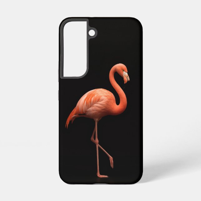 Black 4 Luxe Galaxy S22 Case, Pink Flamingo Samsung Galaxy S22 Case (Back)