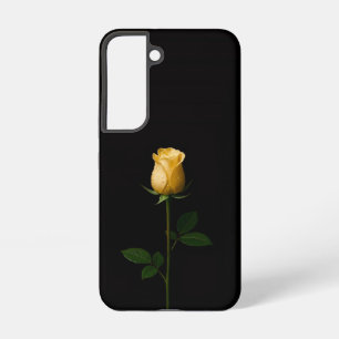 Black 4 Luxe Galaxy S22 Case, Sunlit Yellow Rose Samsung Galaxy Case