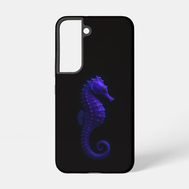 Black 4 Luxe Galaxy S22 Case, Violet Blue Seahorse Samsung Galaxy S22 Case (Back)