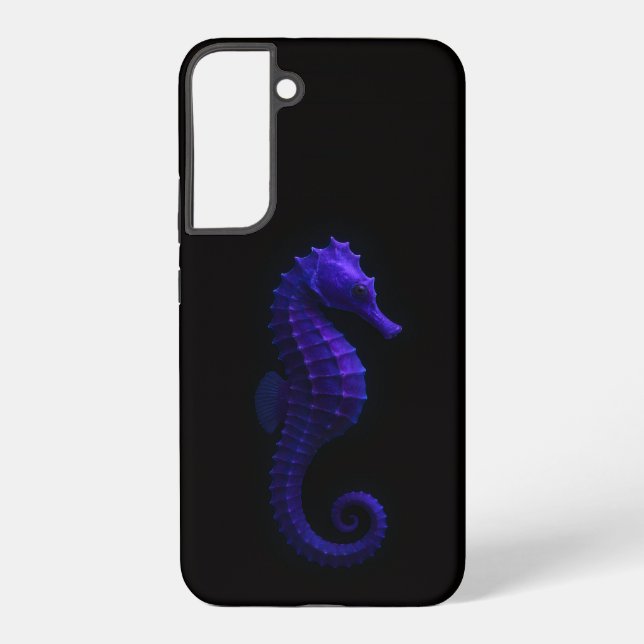 Black 4 Luxe Galaxy S22 Plus, Violet Blue Seahorse Samsung Galaxy S22+ Case (Back)