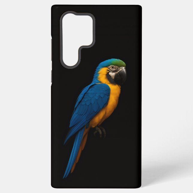 Black 4 Luxe Galaxy S22 Ultra, Blue Yellow Macaw Samsung Galaxy S22 Ultra Case (Back)