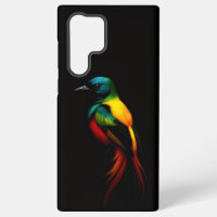 Black 4 Luxe Galaxy S22 Ultra Case, Rainbow Bird