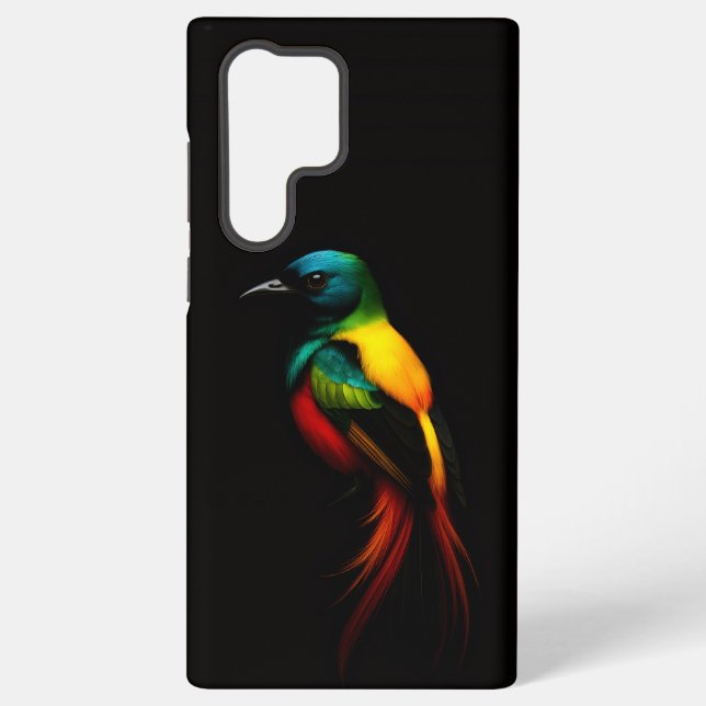Black 4 Luxe Galaxy S22 Ultra Case, Rainbow Bird Samsung Galaxy S22 Ultra Case (Back)