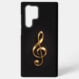 Black 4 Luxe Galaxy S22 Ultra, Golden Treble Clef Samsung Galaxy Case