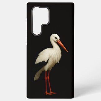 Black 4 Luxe Galaxy S22 Ultra, Graceful Stork Samsung Galaxy Case