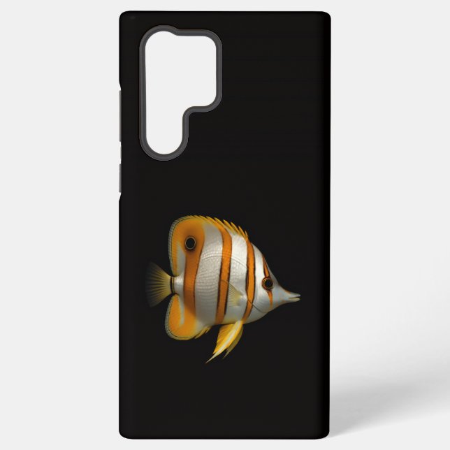 Black 4 Luxe Galaxy S22 Ultra, Reef Butterflyfish Samsung Galaxy S22 Ultra Case (Back)