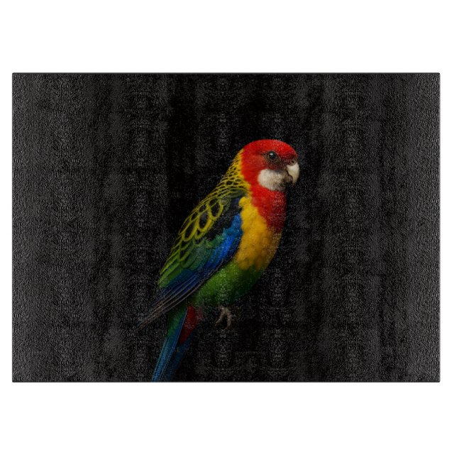 Black 4 Luxe Glass board Eastern Rosella Parrot (Front)