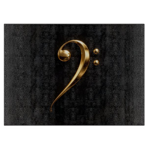 Black 4 Luxe Glass board Golden Bass Clef