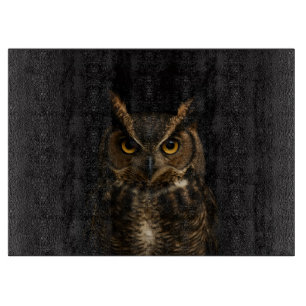 Black 4 Luxe Glass board Golden Eyed Owl