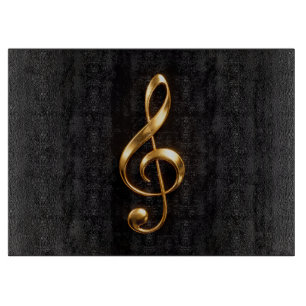 Black 4 Luxe Glass board Golden Treble Clef
