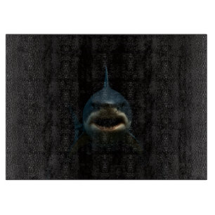 Black 4 Luxe Glass board Great White Shark