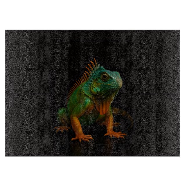 Black 4 Luxe Glass board Green Iguana (Front)