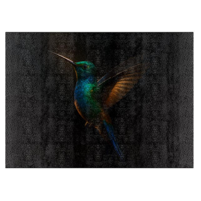 Black 4 Luxe Glass board Hummingbird in flight (Front)