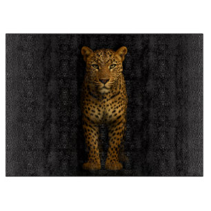 Black 4 Luxe Glass board Majestic Leopard