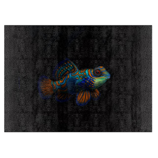 Black 4 Luxe Glass board Mandarin Dragonet Fish (Front)