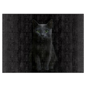 Black 4 Luxe Glass board Russian Blue Cat